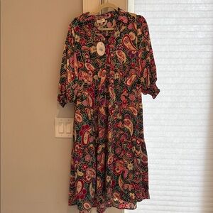 Umgee Multicolor Floral Long Sleeve Dress